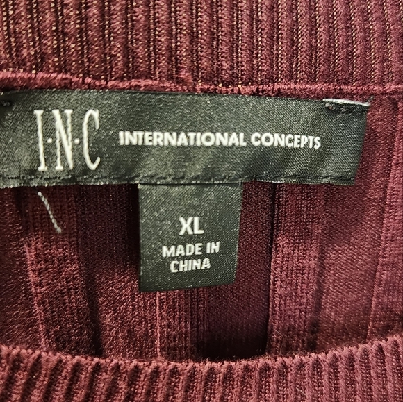 International Concept Burgundy crew neck sweater size XL - Picture 4 of 9